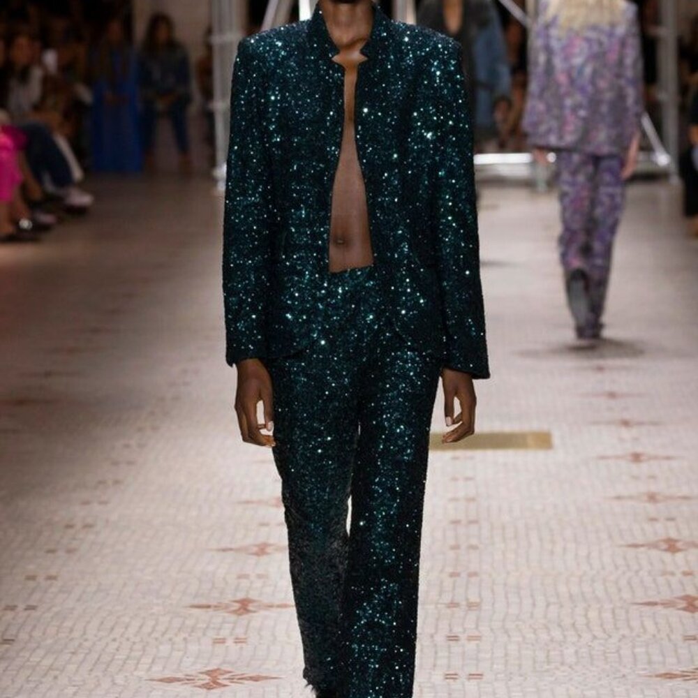 NWT Zadig & Voltaire Very Sequins Jacket in Peacock M